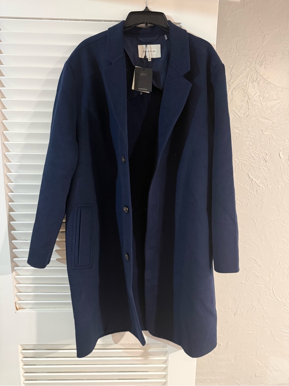 New Mens Bugatchi Navy Wool Coat FX4126C2 MSRP $498 XXL